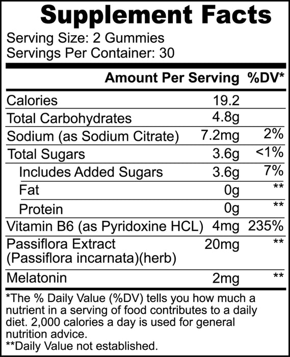Sleep Well Gummies ( 30 Servings - Passion Fruit )