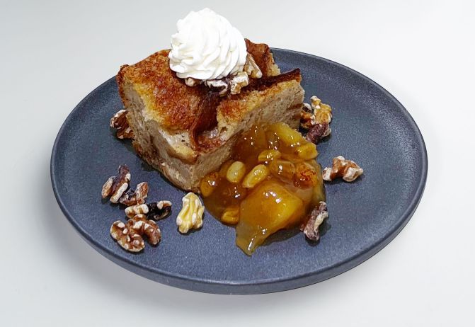 Southern Style Apple Rum Raisin Bread Pudding