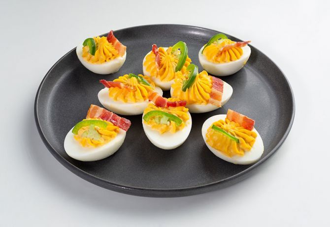 Applewood Bacon & Jalapeno Deviled Eggs