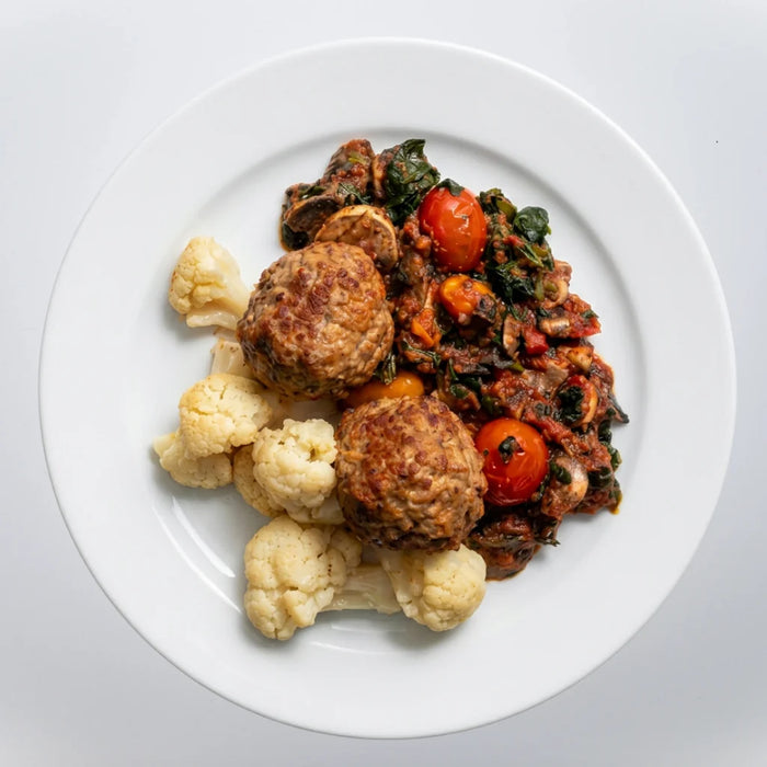 Italian Beef Meatballs with Roasted Vegetables