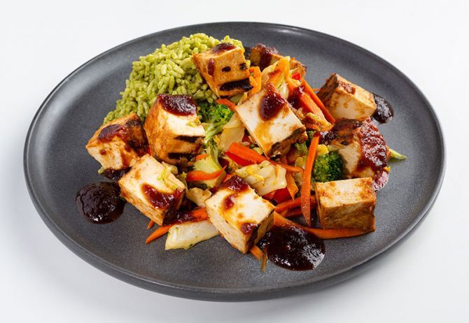 Flame Grilled Japanese Glazed Tofu Stir Fry