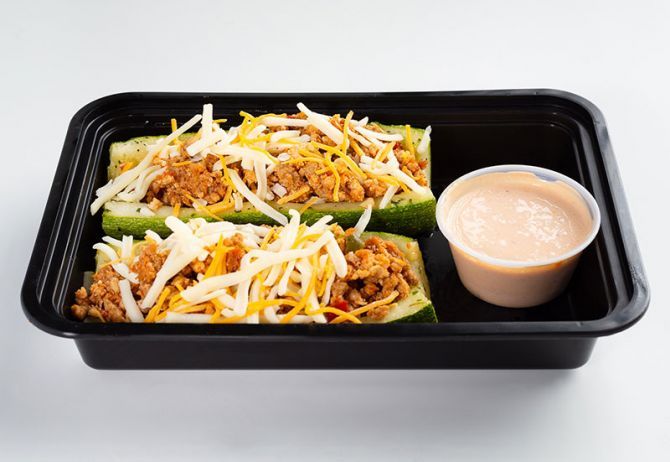 Zucchini Boat Turkey Tacos